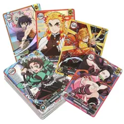 50PCS/Box Demon Slayer TCG Card Game – Shining Manga Colorful Flash Cards Sealed - Image 2