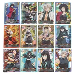 50PCS/Box Demon Slayer TCG Card Game – Shining Manga Colorful Flash Cards Sealed - Image 4