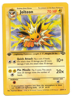 Pokemon Card: Jolteon 20/64 1st Edition Jungle Set Vintage Rare! EX - Image 1
