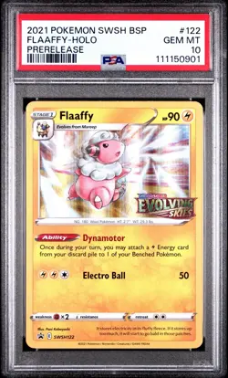 2021 Pokemon Evolving Skies Flaaffy Holo Prerelease SWSH #122 Black Star Promo - Image 1