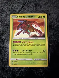Pokemon TCG Shining Genesect Shining Legends Holo Card 9/73 - Image 1