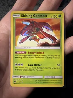 Pokemon TCG Shining Genesect Shining Legends Holo Card 9/73 - Image 4