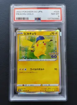 PSA 8 Pikachu 028/071 s10b Pokemon GO Promo Card Japanese 2022 - Image 1
