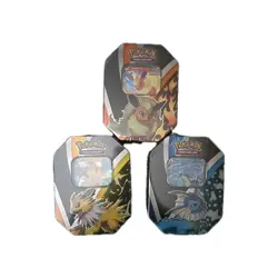 Pokemon Eevee Evolutions Vaporeon Umbreon V Espeon Jolteon Tin Full Set 6 Tins - Image 1