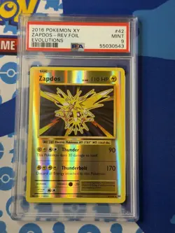 2016 Pokemon XY Evolutions Zapdos Reverse Holo #42/108 PSA 9 - Image 1