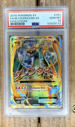 2016 Pokemon XY FA/M Charizard EX 101/108 Evolutions Holo PSA 10 - Image 1