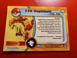 💥 Rapidash 1999 Topps Pokemon TV Non Holo Animation 1st Series Blue Logo # 78 - Image 2
