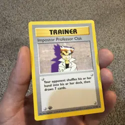 Pokemon Card - Imposter Professor Oak 1st Edition Base Set Shadowless 73/102 - Image 1