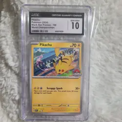 2024 Pokemon SVP EN-SV Black Star Promo World Championships #190 Pikachu CGC 10 - Image 1
