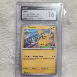 2024 Pokemon SVP EN-SV Black Star Promo World Championships #190 Pikachu CGC 10 - Image 2
