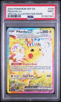 2024 Pokemon Ssp Sparks #238 Pikachu Ex Special Illustration Rare PSA 9 - Image 1