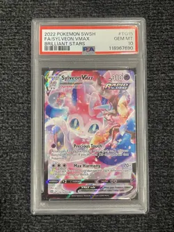 2022 Pokemon Sword & Shield Brilliant Stars Sylveon VMAX #TG15 PSA GEM MT 10 - Image 1