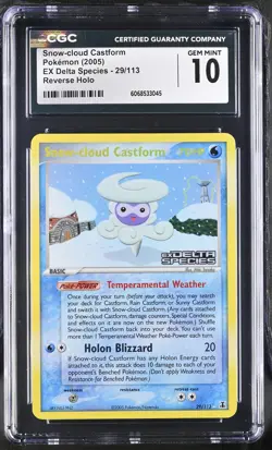 CGC 10 Snow-cloud Castform EX Delta Species 29/113 Reverse Holo Stamped Pokemon - Image 1