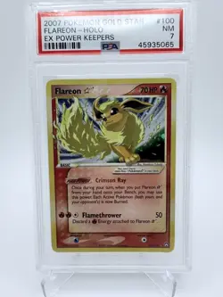 2007 Pokemon Ex Power Keepers Flareon Gold Star Holo #100 PSA 7 - Image 1