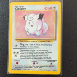 Pokemon TCG Clefairy Base Set 5/102 Holo Rare 40 HP Basic Wizards 1999 NM/LP - Image 1