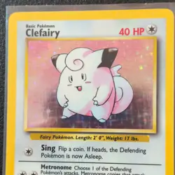 Pokemon TCG Clefairy Base Set 5/102 Holo Rare 40 HP Basic Wizards 1999 NM/LP - Image 2