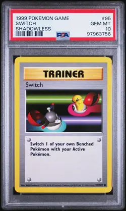 1999 POKEMON GAME SHADOWLESS #95 SWITCH PSA 10 - Image 1
