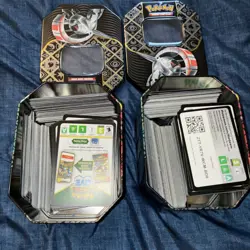 Pokemon TCG Bulk Lot 750+Online Code Cards - Various Sets Unused Codes & 2 tins - Image 1