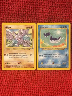 Mantine + Gligar - Neo Destiny 67/105 / 74/105 Unlimited Common MP Pokemon WOTC - Image 1