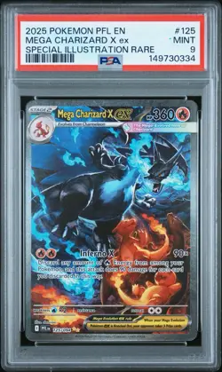 Pokemon 2025 Mega Charizard X ex 125/094 SIR Phantasmal Flames PSA 9 - Image 1