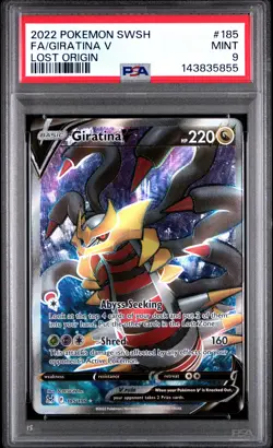 PSA 9 Fa/Giratina V #185 2022 Pokemon Sword & Shield Lost Origin MINT - Image 1