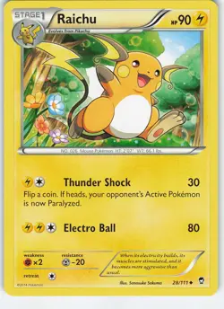 Raichu 28/111 Uncommon Normal XY - Furious Fists NM Pokemon - Image 1