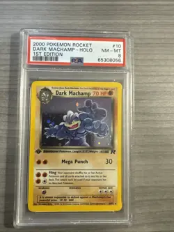 2000 POKEMON ROCKET 1ST EDITION #10 DARK MACHAMP-HOLO PSA 8 - Image 1