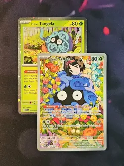 Erika’s Tangela IR 218/217 Illustration Rare + FREE Promo Card – Pokemon NM - Image 1
