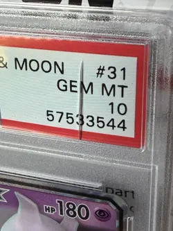 Pokemon Mewtwo GX 31/68 Hidden Fates Ultra Rare Holo PSA 10 Card Slab Defect - Image 3