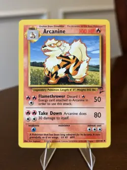 Pokemon TCG Arcanine Base Set 2 Unlimited Uncommon Card 33/130 LP Condition - Image 1