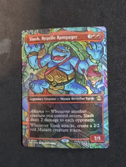 Slash, Reptile Rampager - Foil - Borderless Teenage Mutant Ninja Turtles MTG 208 - Image 1