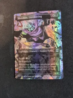 (210) Shredder, Unrelenting - FOIL - BORDERLESS SCENE MTG Teenage Mutant Ninja - Image 1