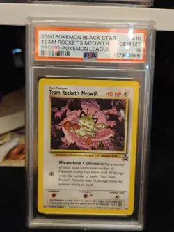 2000 POKEMON BLACK STAR PROMO 18 TEAM ROCKET'S MEOWTH PSA 10 - Image 1