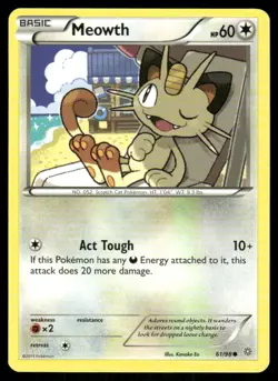 Meowth 61/98 Ancient Origins Pokemon TCG trading card - Image 1