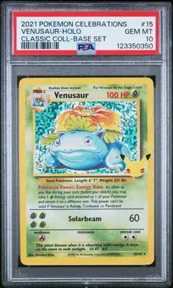 2021 Pokemon Celebrations 25th ANNIVERSARY Venusaur Holo #15 PSA 10 Gem Mint - Image 1