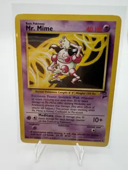 Pokemon Mr. Mime 40 HP Rare Regular Base Set 2 027/130 English 1999 - Image 1