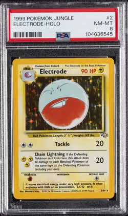 1999 POKEMON JUNGLE #2 ELECTRODE-HOLO PSA 8 - Image 1