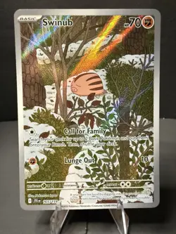 Pokemon Swinub Illustration Rare 165/159 Sv09 Journey Full Art Holo 70 HP - Image 1