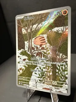 Pokemon Swinub Illustration Rare 165/159 Sv09 Journey Full Art Holo 70 HP - Image 2