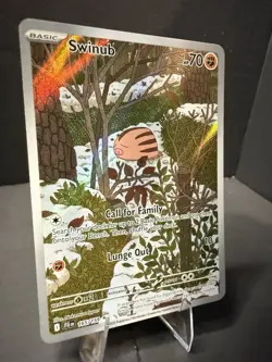 Pokemon Swinub Illustration Rare 165/159 Sv09 Journey Full Art Holo 70 HP - Image 3