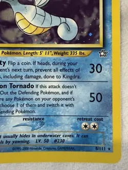 Pokemon Kingdra 8/111 NM Neo Genesis Unlimited Holo Rare - Image 3