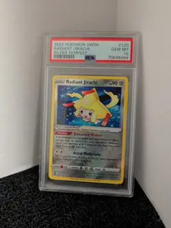 2022 POKEMON SWORD & SHIELD SILVER TEMPEST #120 RADIANT JIRACHI PSA 10 - Image 1