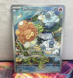 2024 Pokemon Castform Sunny Form Illustration Rare SV08: Surging Sparks 195/191 - Image 1