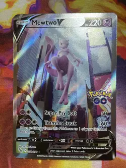 Pokemon Go Mewtwo V 72/78 Alternative Art Alt Holo English NM - Image 1