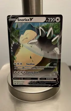 Pokemon Snorlax V 141/202 Swsh01 Ultra Rare Holo 220 HP Basic The Pokemon Compa… - Image 1