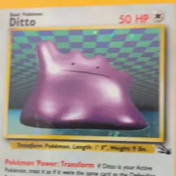 Pokemon TCG Ditto Fossil 3/62 Holo Rare Unlimited 50 HP Basic Wizards 1999 LP/MP - Image 2