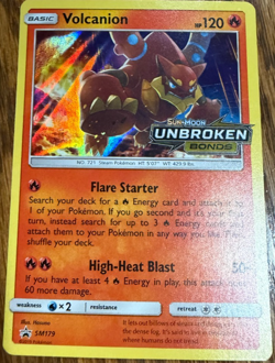 Pokemon TCG Volcanion Holo Rare SM179 Sun & Moon Unbroken Bonds Promo NM/LP - Image 1