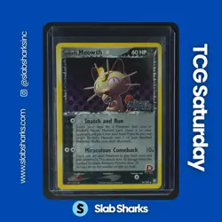 2004 POKEMON EX TEAM ROCKET RETURNS #46/109 ROCKET'S MEOWTH REVERSE HOLO STAMPED - Image 1