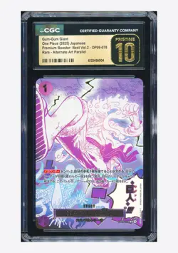 One Piece CGC 10 PRISTINE Gum Gum Giant R Alt Art 2025 OP09-078 PRB02 Japanese - Image 1