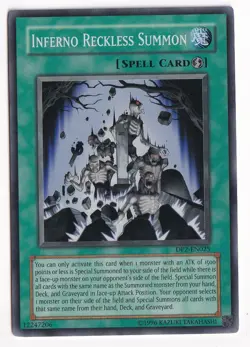 Yugioh- 1X Inferno Reckless Summon - Super Rare - Unlimited - DP2-EN025 - NM - Image 1